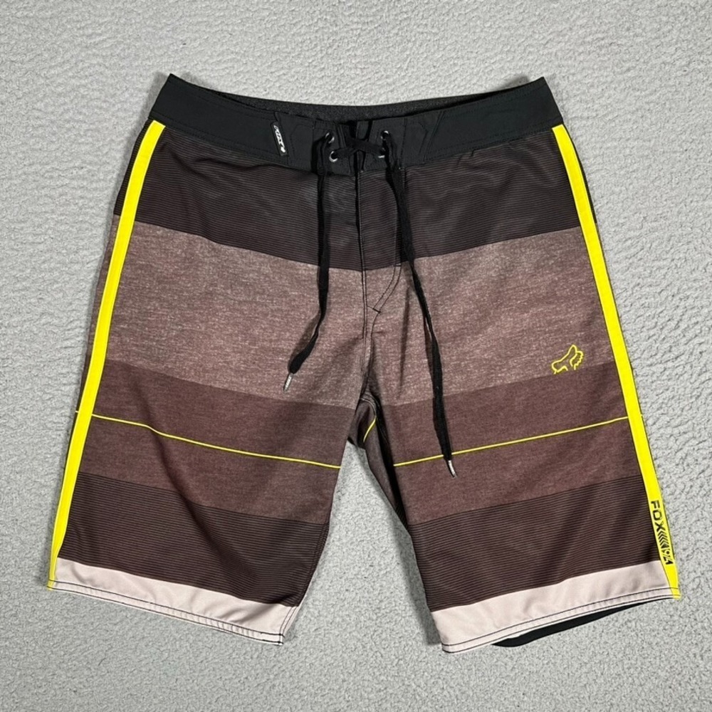 Fox Shorts Mens 30 Brown Boardshorts Beach Surf Swim Board Pocket Drawstring‎